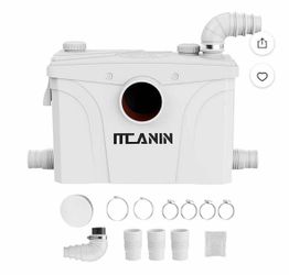700W Macerator Pump for Basement, Macecrating Toilet Pump with Upgraded 2 Outlets/4 Inlets, for Toilet, Basement, Laundry, Sink