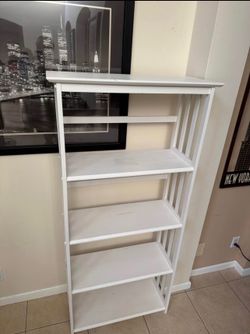5-Tier Wood Storage Shelf White