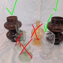Set Of Assorted Glass Decor - Vases