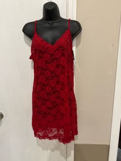 Vintage Y2K Sexy Red Floral Filigree Lingerie Nightie 2XL