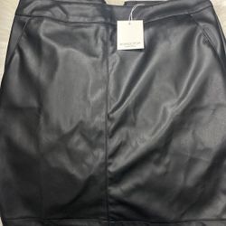 Black leather Skirt