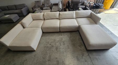 Henredon Murphy Fabric Modular Sectional with Ottoman (BEIGE)
