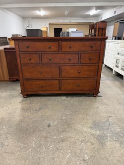 Beautiful Cherry Wood Color Aspen Home 9 Drawer Dresser Chest
