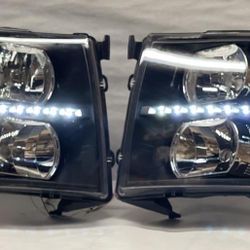 Chevy Silverado Black Housing With Clear Lens Headlights 07-13 1500 And HD Models 