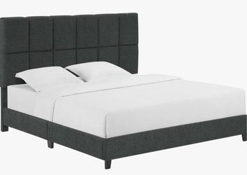 Grey King Platform Bed + box spring