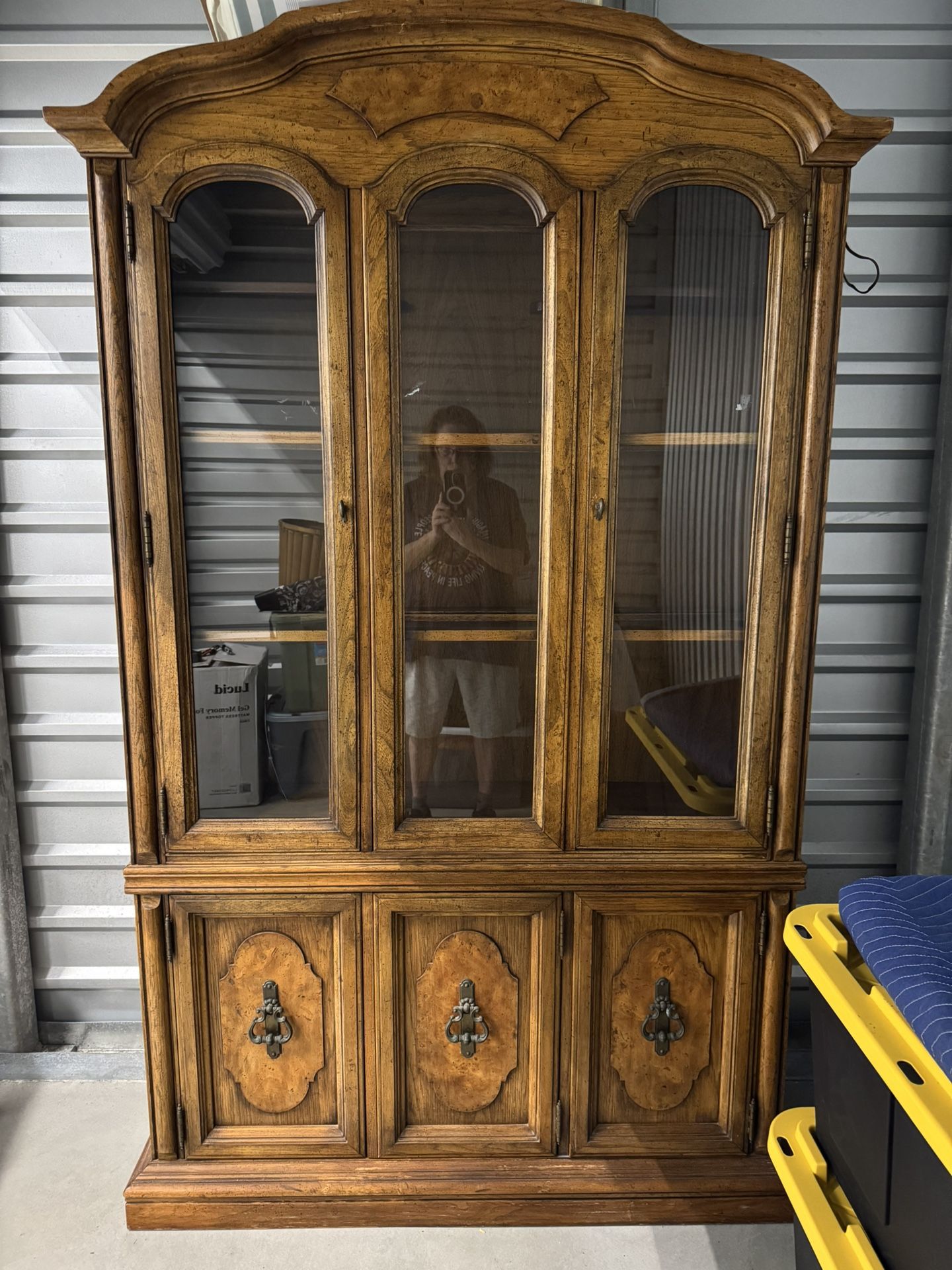 Vintage Hutch. $150 W/Lighting & Glass Shelves