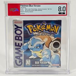 Pokemon Blue Version Sandshrew Screenshot Red Text PSA Graded 8.0