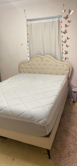 Full size bed frame and mattress