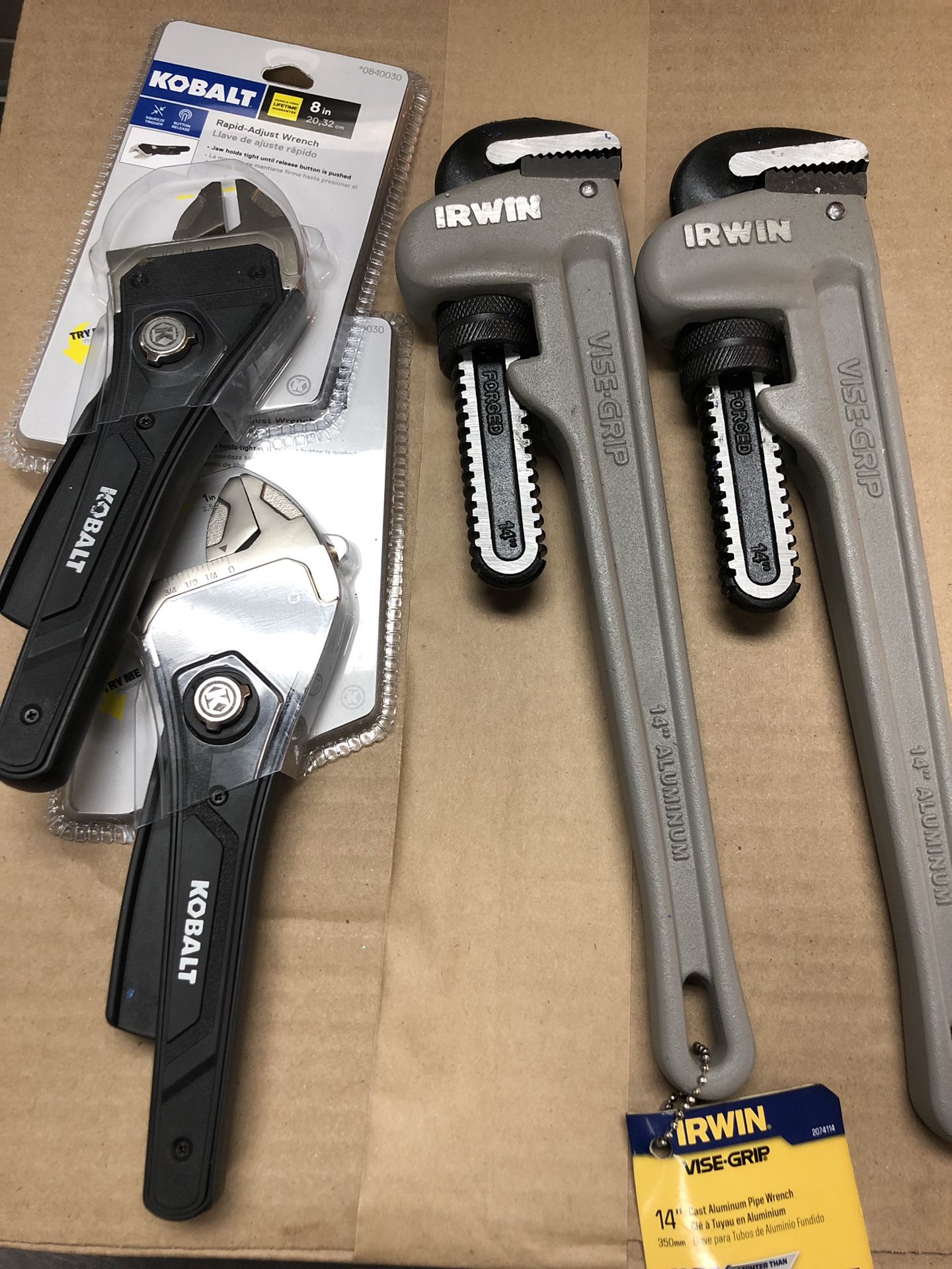 Vice grip and wrench