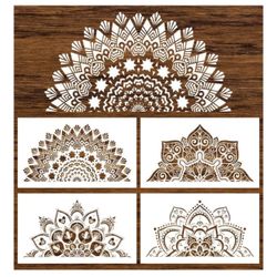 18x10 Inch Mandala Stencil Reusable Painting Templates - Floral Design Craft Stencil for DIY Wall, Tile, Furniture, Canva, Outdoor Indoor Decoration -