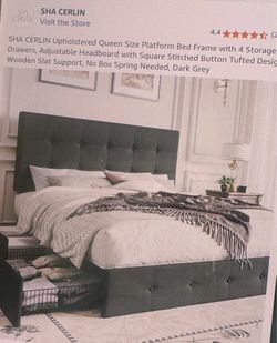Queen bed  with drawers
