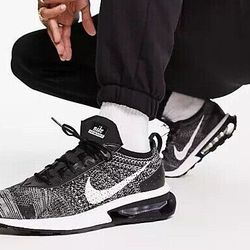 Nike Air Max Flyknit Racer Mens Black White running shoes