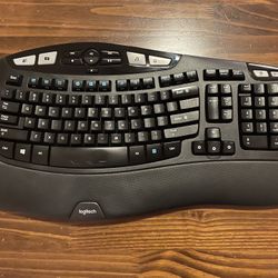 Logitech K350 Wireless Wave Ergonomic Keyboard with Unifying Wireless Technology - Black