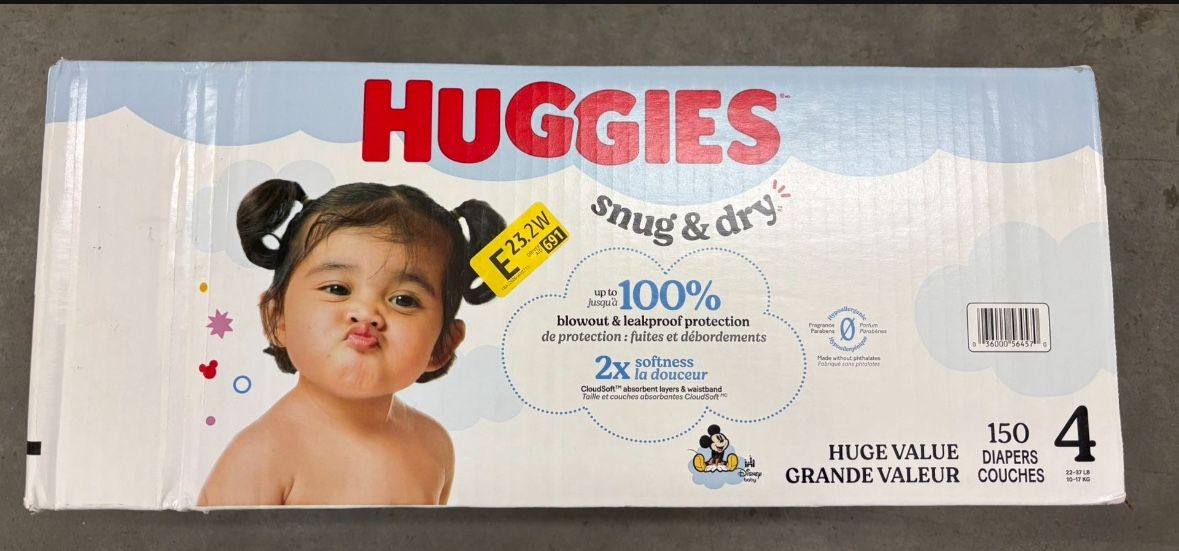 Huggies Size 4 Snug Dry -Diapers -Pañales