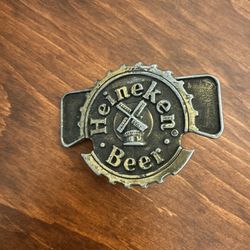 Vintage Heineken Beer Belt Buckle With Built-in Bottle Opener 