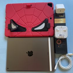 Apple IPad 7th Generation (10.2” Retina / IOS 18 / Touch ID ) 32GB with stylus pen, cool case  & Accessories (128GB $249)
