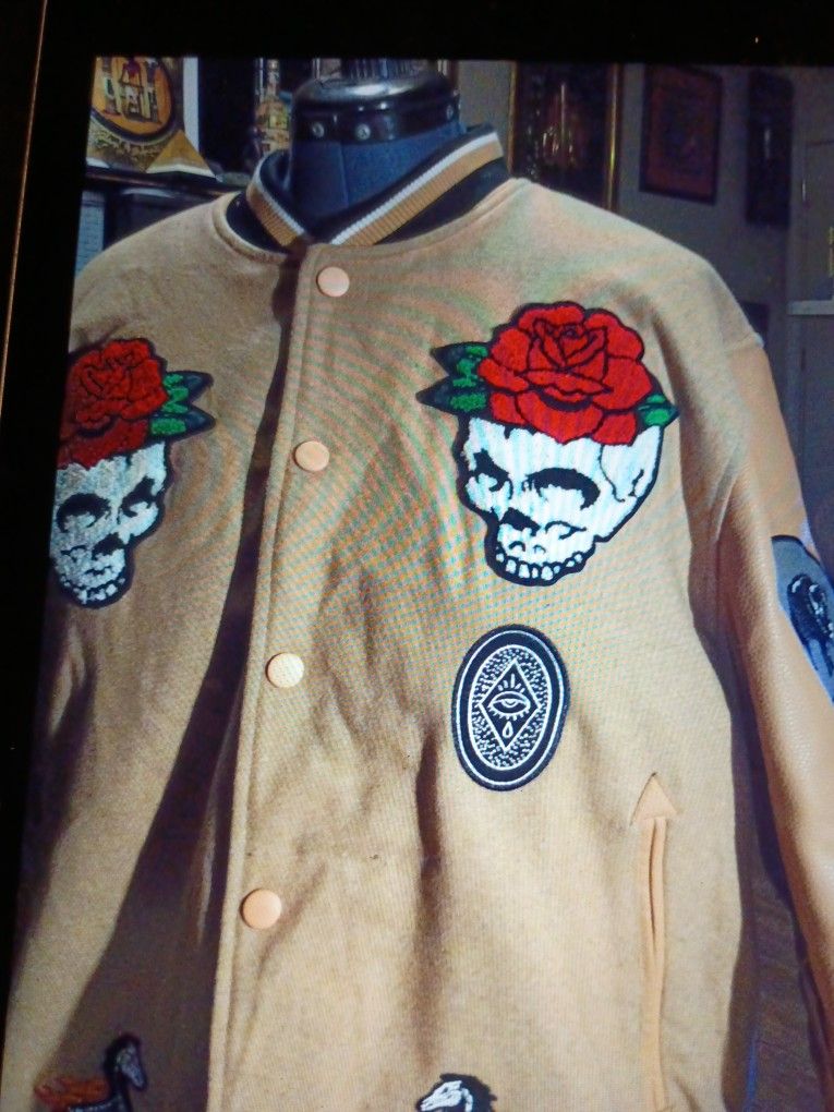 REASON CLOTHING COMPANY TAN BOMBER JACKET  XXL