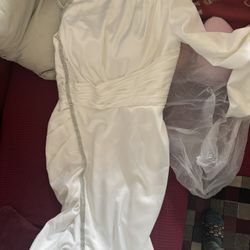 Glorious Ivory One Shoulder Long-Sleeve Sheath Evening Dress With Sequins 