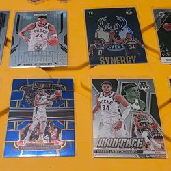 NBA BUCKS GIANNIS CARDS INSERTS 8 CARDS IN ALL $15