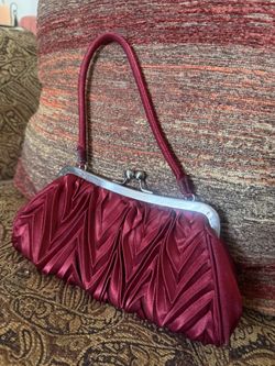 Beautiful Little Red Satin Handbag