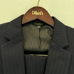 Navy Pinstripe Banana Republic Suit (44R)