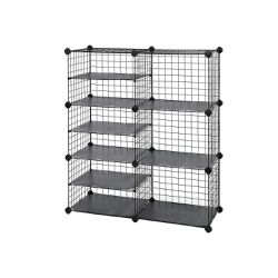 Metal Cube Storage, DIY Organizer with Divider Design, Black