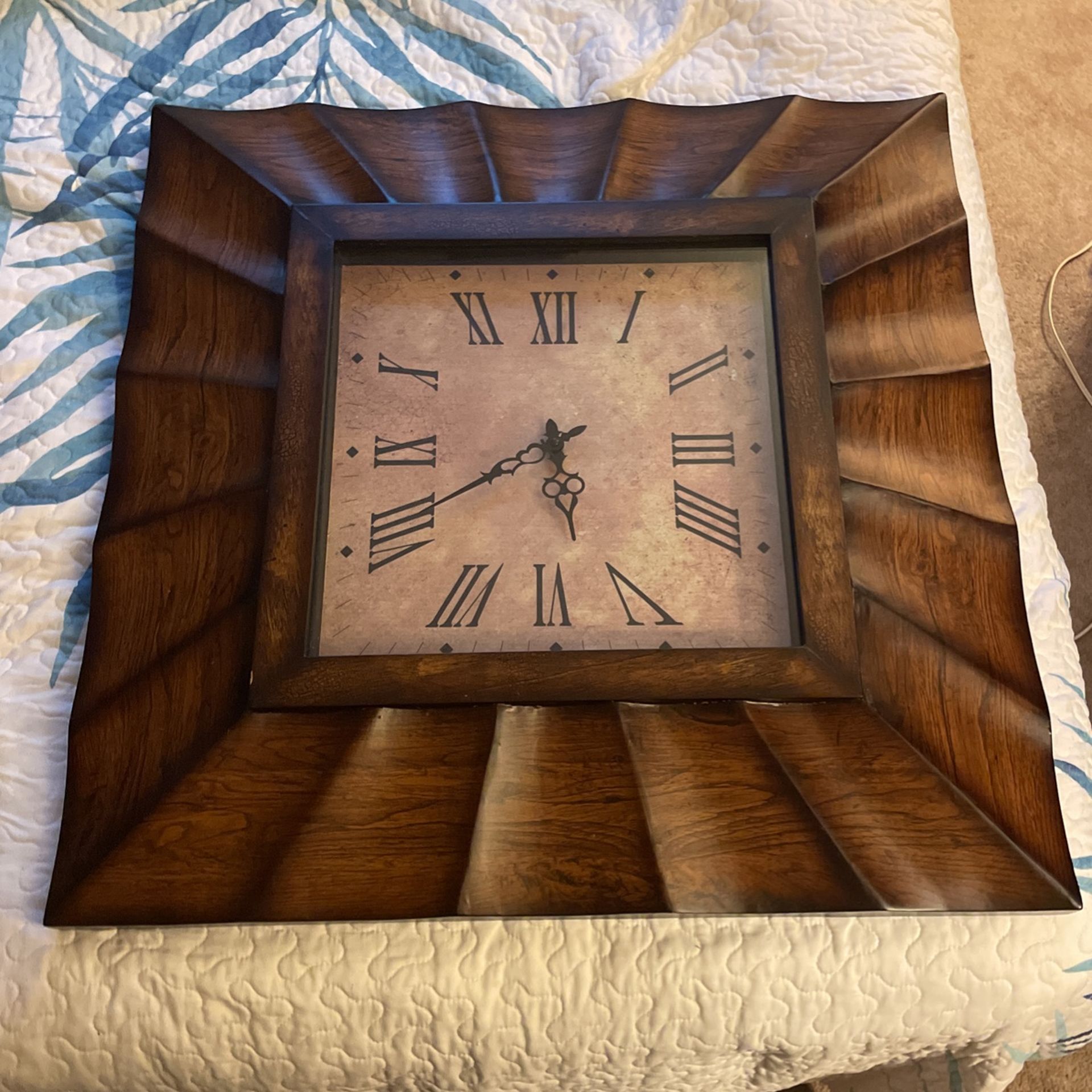 Roman Numeral Wooden Clock