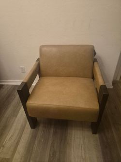 Signature Design by Ashley Adlanlock Contemporary Faux Leather Accent Chair, Bro