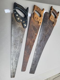 Vintage hand saws $12 for one or $30 total for all 3