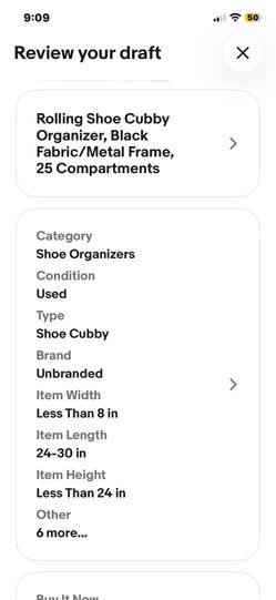 Large black shoe rack used