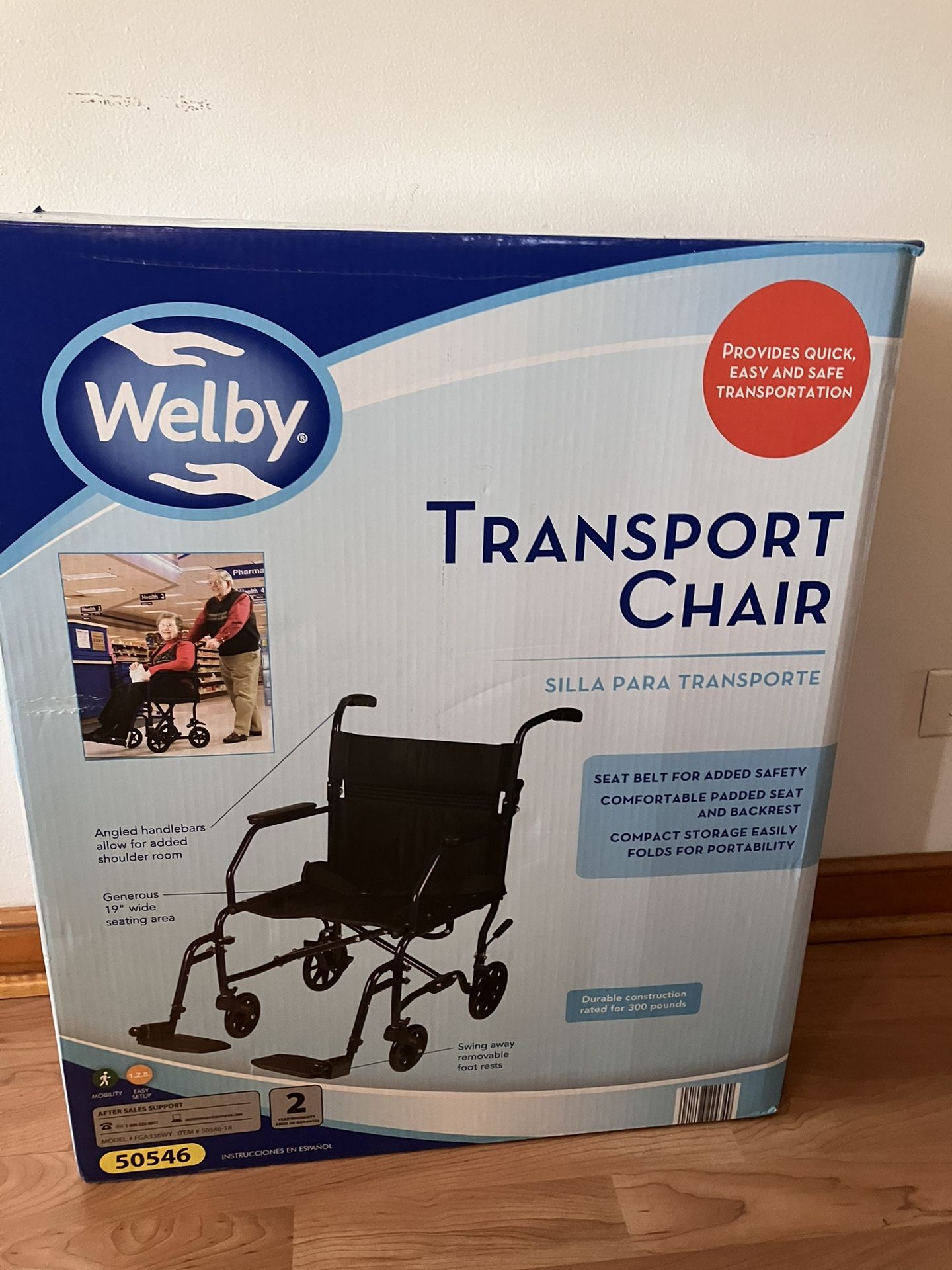 Welby Transport Chair NEVER USED/NEVER OPENED