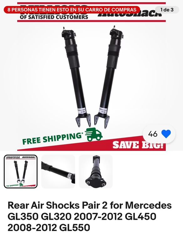 Air Shocks Pair 2 for Mercedes