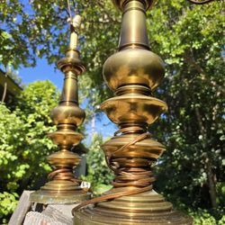 Vintage Brass Lamps, Candle Holders