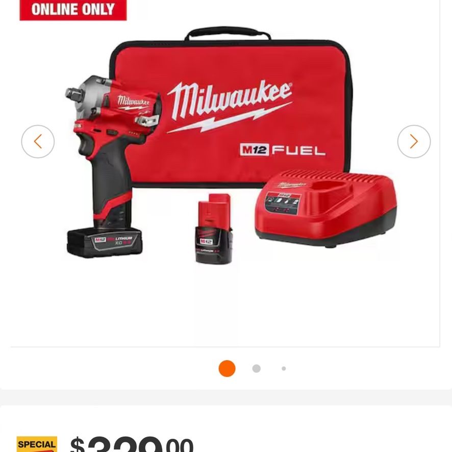 M12- Stubby 1/2 Impact Wrench kit