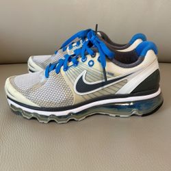 Nike airmax flywire  blue white gray white beige women’s 6.5 tennis shoe athletic worn a few times