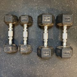 5lb and 10lb Rubber Hex Dumbbells Set