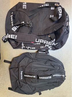 Supreme Black duffle bag + backpack