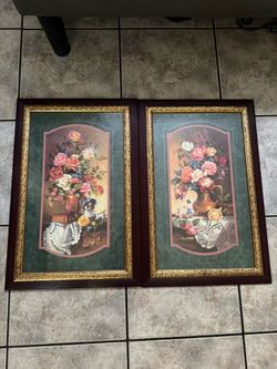 Home Interiors Set De 2 Cuadros Grandes De Flores