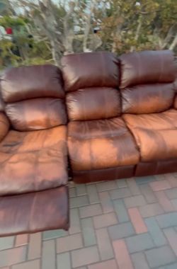 Free- must go- Leather couch double recliner