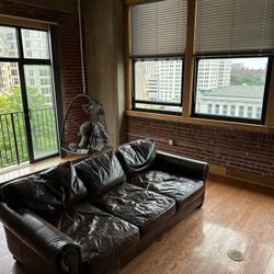 Free Genuine Leather Couch 8’Lx4’wx32” H
