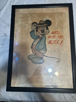 Rare 1960s Autographed Poster Of. Mickey Mouse