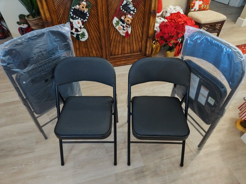 Set Of 4 Padded Folding Chairs