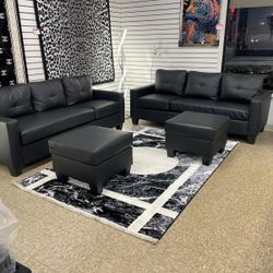 2 sofas and 2 ottoman brand new 4 pieces living room set never use $499 only 🔥🔥🚚🚚delivery available 773-524-1738