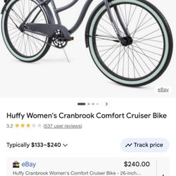 26” Huffy Womens Beach Cruiser Used Twice In Great Condition 