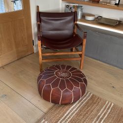 Real Leather Moroccan ottoman