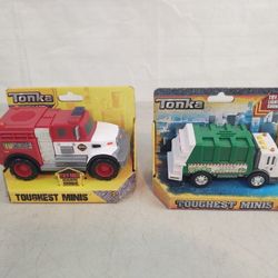 Tonka Toughest Minis Fire Rescue & Recycle Trash Truck~Lights & Sounds


