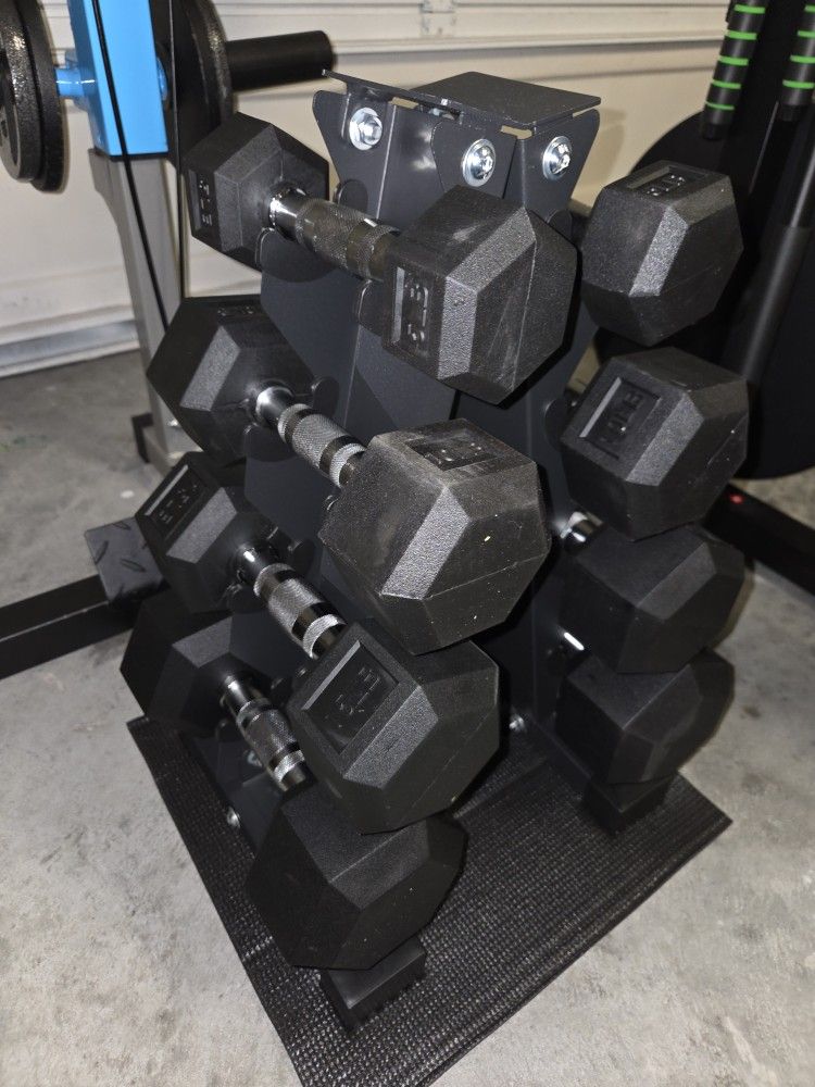 BRAND NEW Dumbbell Set & Rack (5-20 lbs) - Home Gym Essential!