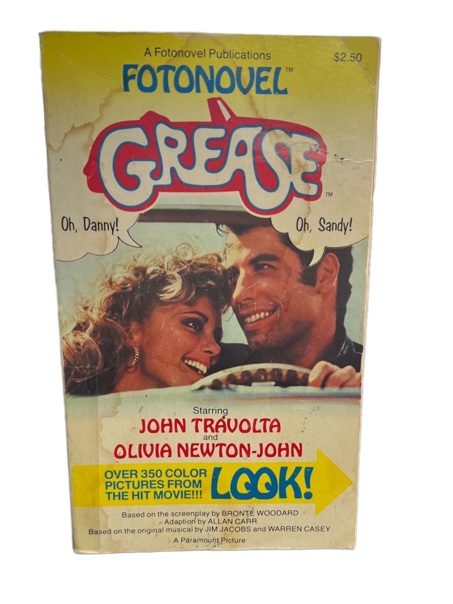 Vintage Grease Fotonovel Movie Tie In 1978 John Travolta Olivia Newton John Book. There are some watermarks and stains on the front Book is complete