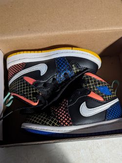 Multi Color Grid Jordan 1 Retro (Size 5c)