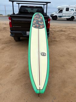Vintage polyester pig longboard surfboard